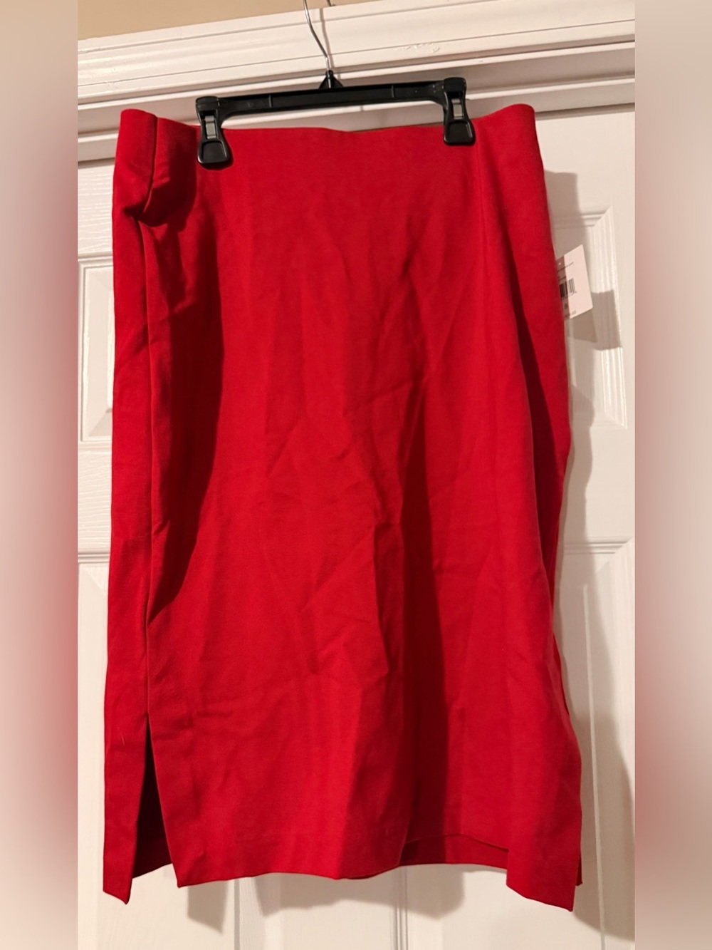 Rafaella Vibrant Red Pencil Skirt with Side Slits